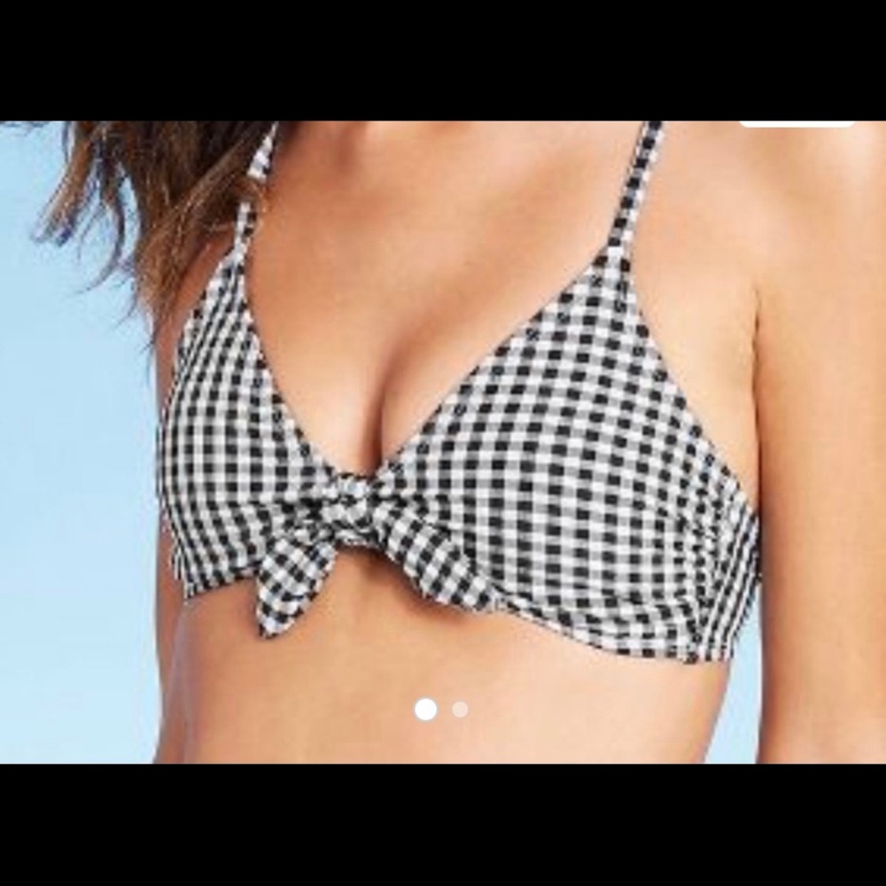 Target black and white checkered bikini top